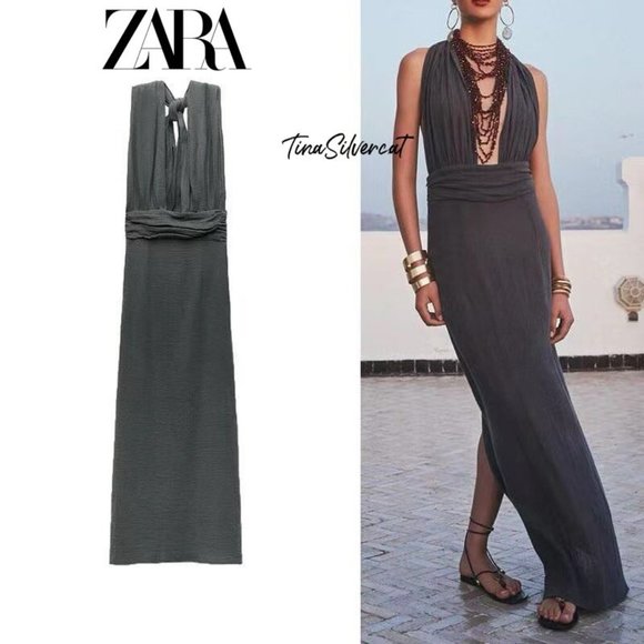Zara Dresses & Skirts - LAST ONE! BLOGGER'S FAVE! Zara Long Halter Dress NWT